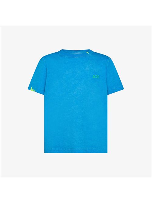 T-shirt in jersey di cotone turchese SUN 68 | T36347//13